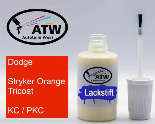Dodge, Stryker Orange Tricoat, KC / PKC: 20ml Lackstift, von ATW Autoteile West.